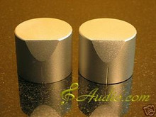 2 pcs 40mmD x 31mmL Silver Color Solid Aluminum Knobs