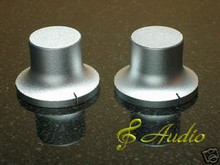 2 pcs 40mmD x 26mmL Silver Color Solid Aluminum Knobs