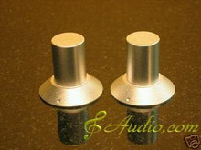 2 pcs 30mmD x 28mmL Silver Color Solid Aluminum Knobs