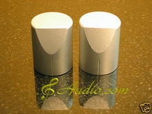 2 pcs 25mmD x 31mmL  Silver Color Solid Aluminum Knobs