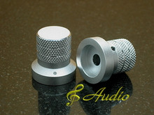 2 pc 26mmDx27mmL Silver Color Solid Aluminum Knobs