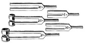 Tuning Forks , Aluminium Alloy , Set Of 5 Tuning Forks, C-128, C-256, C-512, C-1024, C-2048, With Case