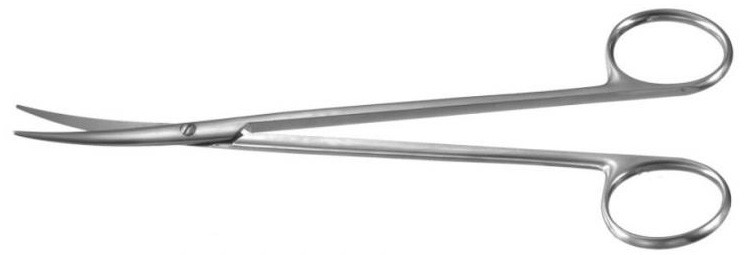 6” (15 cm) Long Curved Micro Scissors 6X0.15mm Cutting Edge Round