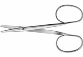 Strabismus Scissors , Ribbon Style Ring Handle , Curved , Length: 4