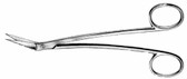 Locklin  Scissors , Curved Shank , Angled On Side 25 Degrees, One Serrated Blade , Length: 6.25
