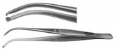 Iris Tissue Forceps , Standard Pattern, 1X2 Teeth , Half Curve, Delicate , Length: 4