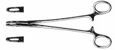 Metzenbaum Needle Holder , Fenestrated Jaws , Curved , Length: 7.25