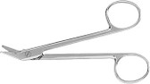 Wire Cutting Scissors, Angled To One Side, One Serrated Blade, Length: 4.75"