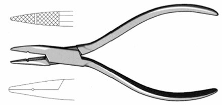 Needle Nose Pliers Serr 5 1/2", With Slotted Grove - PrecisionMedicalDevices