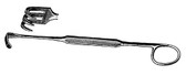 Meyerding Finger Retractor , Style F. Curved Three-Pronged Sharp Blade , Width: 10Mm X 4Mm (3/8" X 5/32") , Length: 7