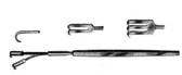 Flexible Neck Rake Retractor , 2 Sharp Prongs , Length: 6