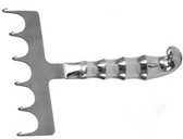 Yancoskie (Modified) Abdominoplasty Retractor, 7-1/2" (19 Cm), 6-Sharp In-Line Prongs 6" (15.2 Cm) Wide, Lightweight Design With Ergonomic Rib Grip Handle