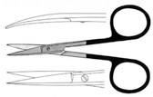 Iris Scissors , Tungsten Carbide, Serrated , Curved , Length: 4.5