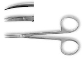 Iris Scissors , Tungsten Carbide, Serrated , Straight , Length: 4.5