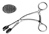 Young Tongue Seizing Forceps , W/ Soft Rubber Jaws , Length: 6.5