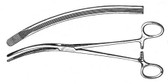 Young Renal Pedicle Clamp, 9" (22.9 Cm), Curved, Longitudinal Serrations With Cross Serrations At Tip