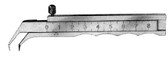 Thorpe Caliper , Angled, Graduated In Inches And Mm, Permits Measurements In Deep Areas , Length: 4.5
