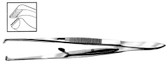 Graefe Fixation Forceps, 4-3/8" (11.2 Cm), Standard Jaws 4.5 Mm Wide, With Fine Teeth, With Catch