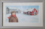 Jody Wheeler original illustration from Winter on the Farm