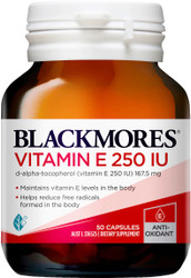 Blackmores Natural Vitamin E 250IU may help reduce oxidation of LDL cholesterol (the bad cholesterol) and is a powerful antioxidant and free radical scavenger