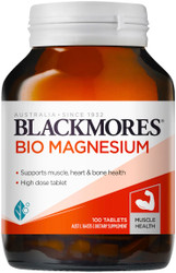 Blackmores Bio Magnesium is a high dose tablet to reduce muscle cramps, tension and stiffness and supports heart, bone and nervous system health