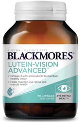Blackmores Lutein-Vision Advanced contains lutein, selenium and fish oil. Natural lutein increases the density of the macular pigment of the eye and maintains eye health