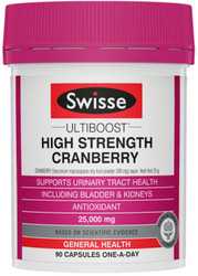 Swisse Ultiboost High Strength Cranberry contains a premium quality cranberry extract to support urinary tract health and help prevent cystitis