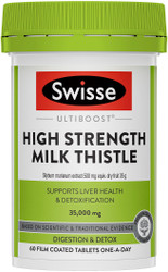 Swisse Ultiboost High Strength Milk Thistle 35000mg supports liver regeneration and detoxification