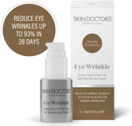 Skin Doctors EyeWrinkle is a Crows Feet & Fine Line Anti Wrinkle Eye Cream ​that reduces eye wrinkle volume by up to 93.5% in 28 days for younger looking eyes
