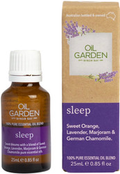 Oil Garden Sleep Essential Blend Oil - The calming properties of Sweet Orange, Lavender, Marjoram and German Chamomile essential oils for relief of insomnia, sleeplessness, nervous tension, restlessness, stress and anxiety