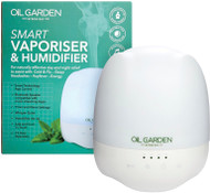 Oil Garden Smart Essential Oil-Vaporiser & Humidifier has been designed for naturally effective day and night relief to assist with cold & flu, sleep, headaches, hayfever and energy