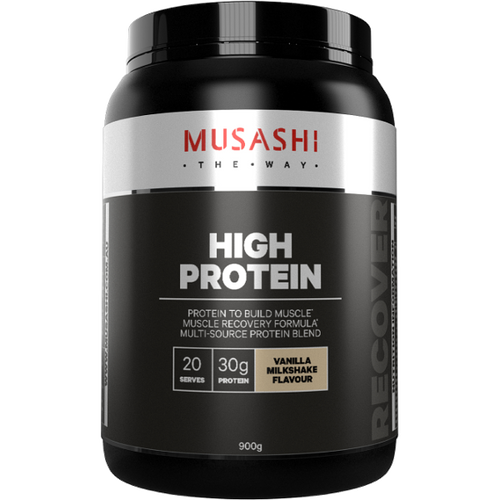 Musashi High Protein Vanilla Milkshake flavour is a quality formulation of whey protein to support your active lifestyle and training goals.