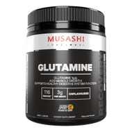 Musashi Glutamine is an important energy source for the immune and digestive systems for times of strenuous exercise or stress.