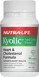 Nutra-Life Kyolic Aged Garlic Extract Heart & Cholesterol Formula high potency, cardiovascular support formula is made from organically-grown garlic, supporting a healthy immune system