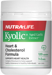 Nutra-Life Kyolic Aged Garlic Extract Heart & Cholesterol Formula high potency, cardiovascular support formula is made from organically-grown garlic, supporting a healthy immune system