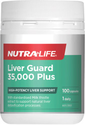 Nutra-Life Liver Guard high potency, one-a-day liver support with standardised Milk thistle extract protects the liver and support its ability to process toxic substances, and gall bladder function and Liver Detoxification