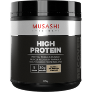 Musashi High Protein Vanilla Milkshake flavour is a quality formulation of whey protein to support your active lifestyle and training goals