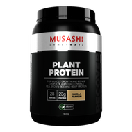 Musashi Plant Protein Vanilla is a super-premium vegan blend containing a synergistic combination of pea, brown rice and hemp protein for muscle growth and repair.