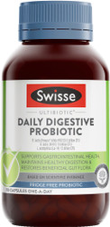Swisse Ultibiotic Daily Digestive Probiotic restores the natural balance of friendly intestinal flora, relieves symptoms of digestive discomfort including abdominal bloating and flatulence and supports the immune system to fight illness