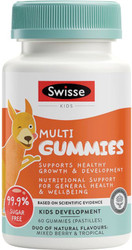 Swisse Kids Multi Gummies provides important vitamins and minerals including Vitamins C and D, Zinc and Iodine for fussy eaters and growing children