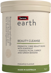 Swisse Earth Beauty Cleanse is a plant-based prebiotic fibre powder that supports skin radiance and digestive health with a nourishing cleanse