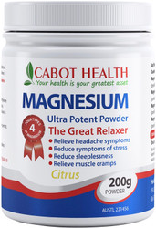 Cabot Health Magnesium Ultra Potent Citrus is a super strength formula containing 4 magnesium complexes for greater absorption and utilisation