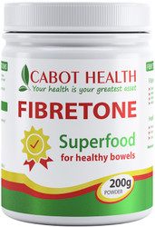 Cabot Health Fibretone Powder Neutral flavour is useful as a bowel regulator both in constipation and diarrhoea. Assists in the reduction of constipation, indigestion, bloating, flatulence, digestive cramping