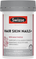 Swisse Beauty Hair Skin Nails+ with Milk Thistle maintains healthy hair, skin and nails