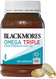 Blackmores Omega Triple Super Strength Fish Oil has 3x the Omega-3s of a standard fish oil cap, which helps take less capsules to reduce joint swelling & inflammation in rheumatoid arthritis