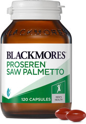 Blackmores Proseren Saw Palmetto  contains extracts of the herb serenoa, which, has been shown to relieve the symptoms of medically diagnosed benign prostatic hypertrophy BPH
