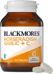 Blackmores Super Strength Horseradish, Garlic + Vitamin C  for nasal and mucous congestion, sinusitis, common colds, hayfever, influenza - supports immune system