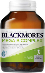 Blackmores Mega B Complex contains B group vitamins essential to assist with the metabolism of food into energy and for the healthy functioning of the nervous system
