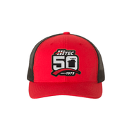 Hitec 50 Year - Curved Bill, Trucker Hat - RED/BLK