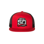 Hitec 50 Year - Flat Bill, Trucker Hat - RED/BLK